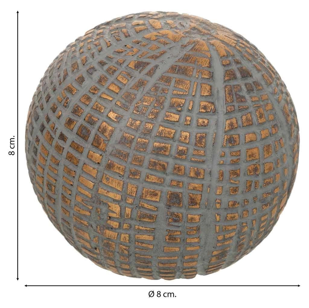 Sfera decorativa dorata in poliresina 8x8x8h