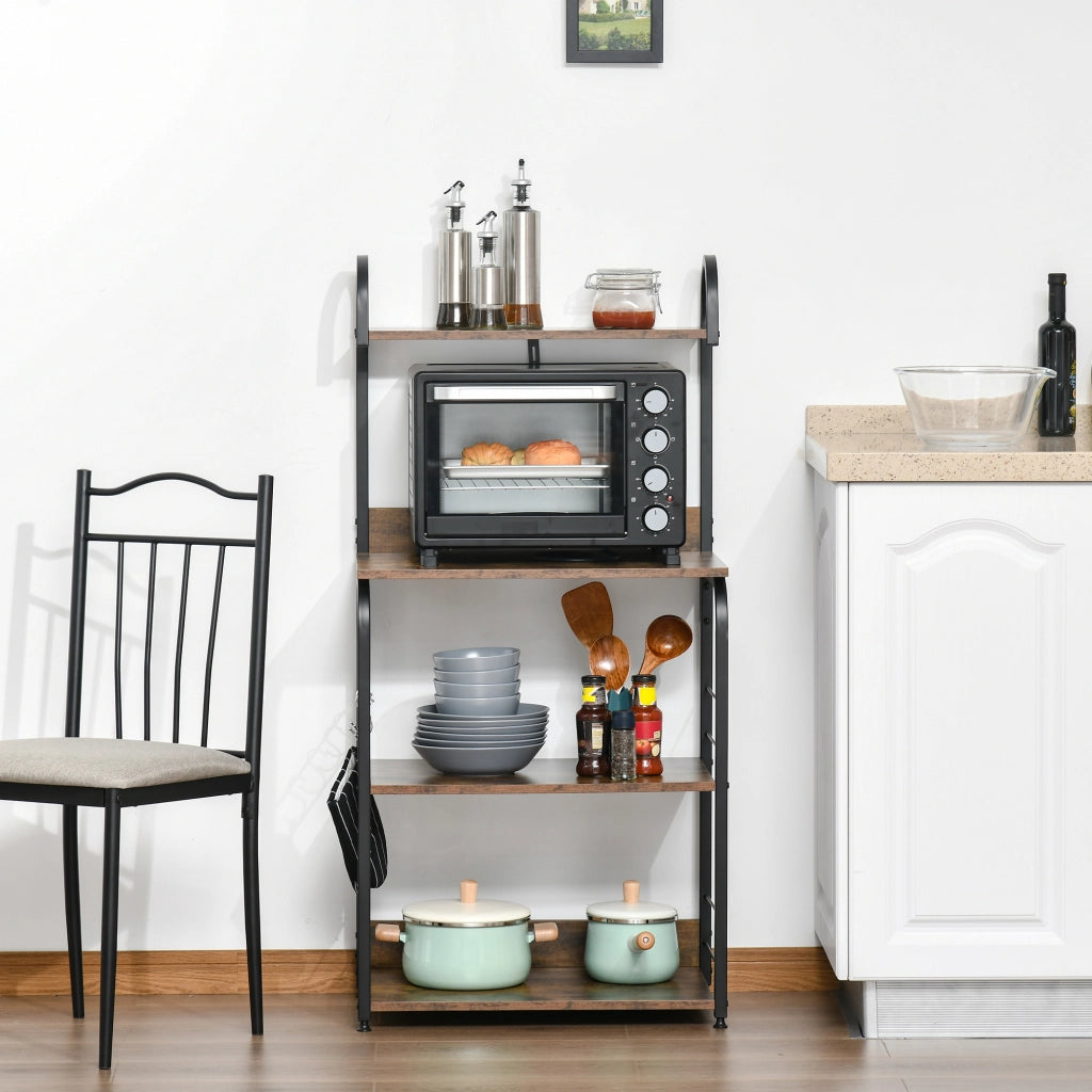Scaffale cucina 3 ripiani in legno effetto mogano ¨C Xylo ¨C struttura metallo 60x40x125 cm