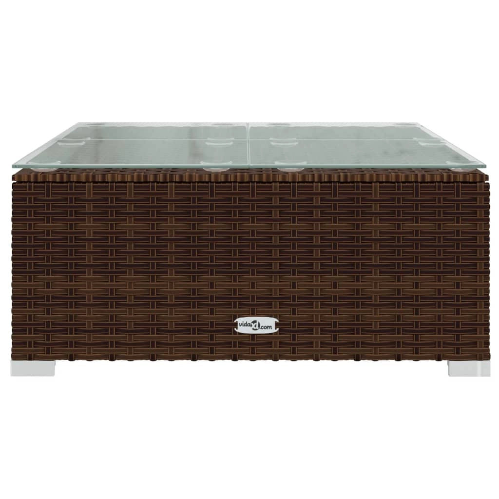 Set di mobili da giardino set arredamento da esterno 10 pezzi con cuscini in polyrattan marrone 02_0015165