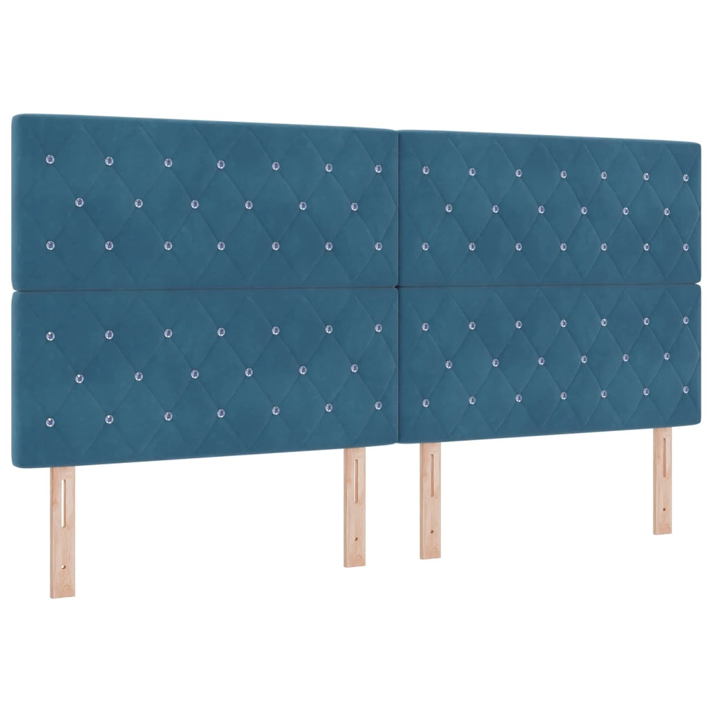 Letto Ottomano con Materasso e LED Blu scuro 200 x 200 cm 3458257