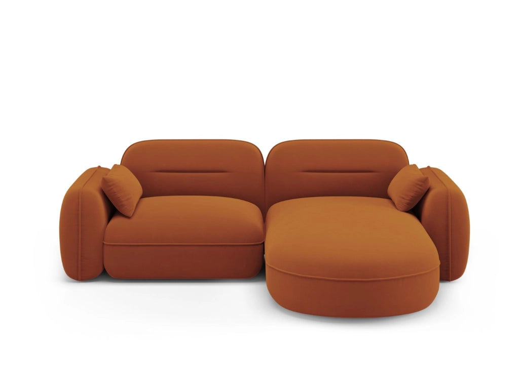 Cosmopolitan Design - Divano angolare modulare destro "Sydney" 3 posti in velluto terracotta 
