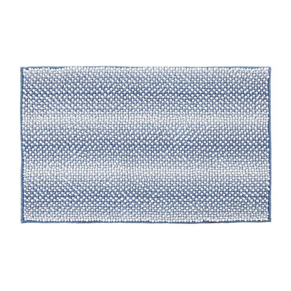Tappeto bagno in ciniglia blu super soft 50x80 cm con retro antiscivolo Marea