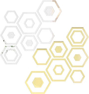 Decorazione per parete con spiegelli acrilici rimovibili, 48 pezzi, adesivi per parete con superficie specchiante, per la casa, camera da letto, soggiorno (oro + argento) - decorazione home deco