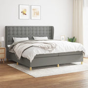 Giroletto a Molle con Materasso Grigio Scuro 200x200 cm Tessuto cod mxl 63437
