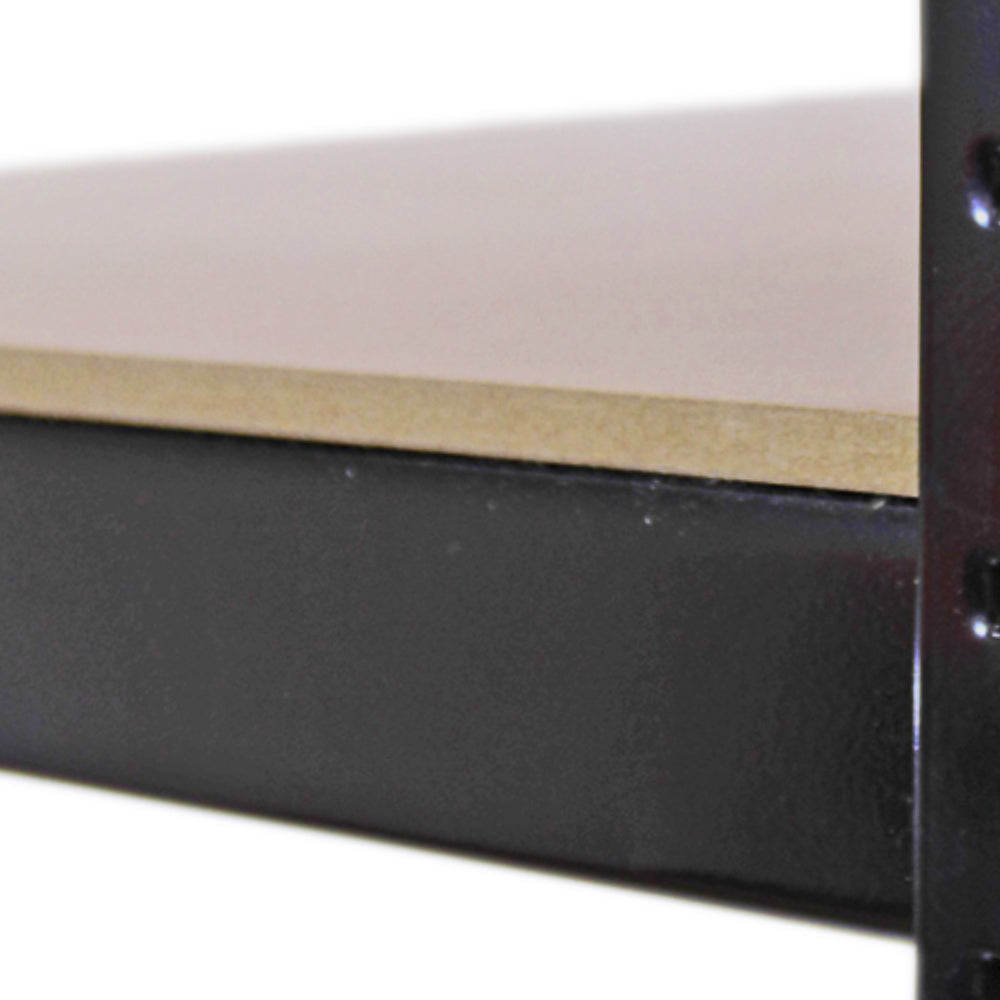 10 Scaffali in Acciaio Senza Bulloni T-Rax Neri Larghi 90cm per Magazzino e Box