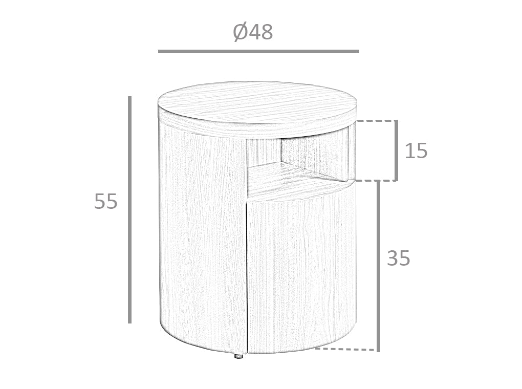 Comodino in legno bianco
