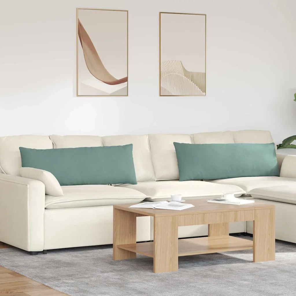 Cuscini da Divano 2 pcs Verde Mare 120 x 40 cm Tessuto in Cords