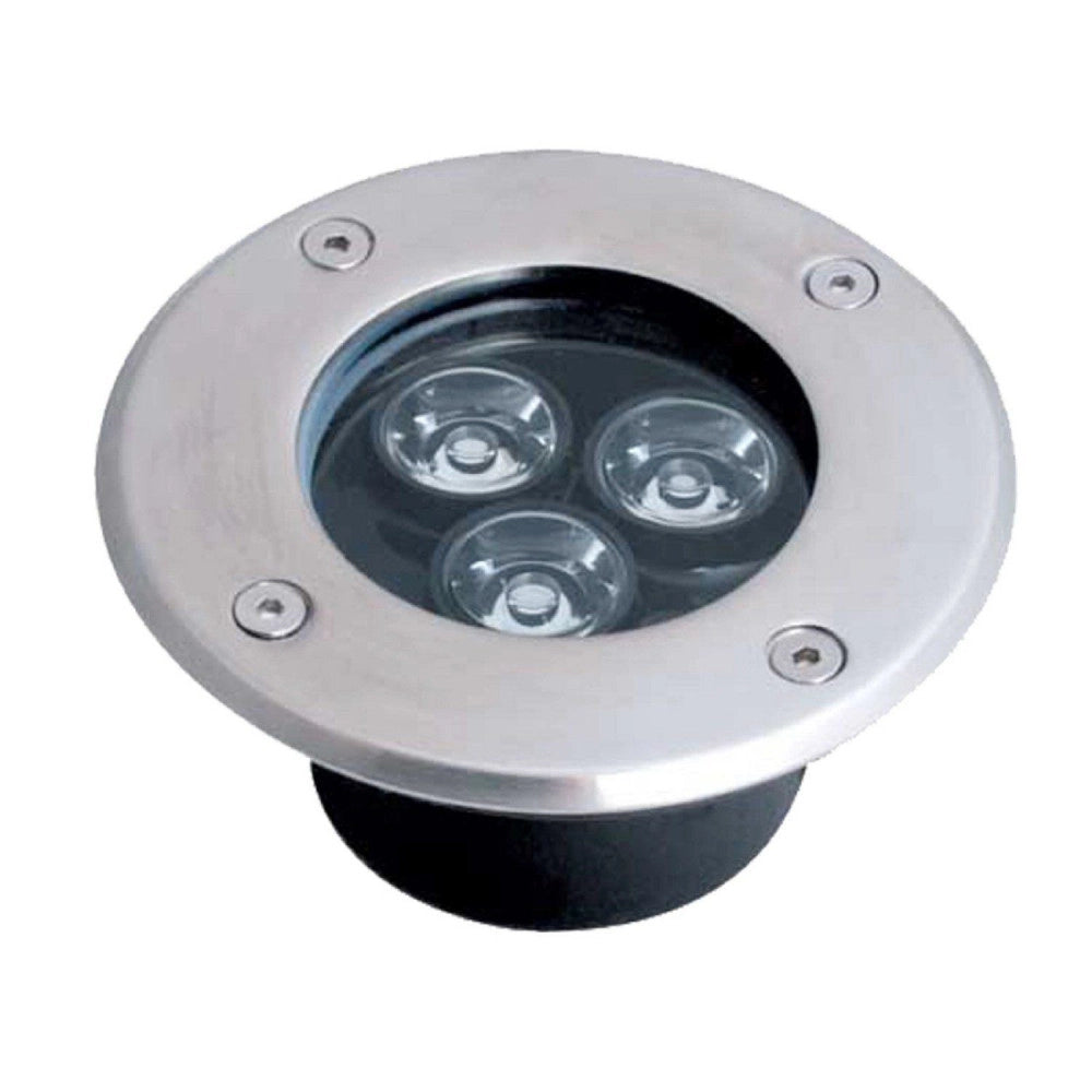 Trade Shop - Faretto 3w 3 Led Incasso Pavimento Faro Giardino Calpestabile Ip68 Segnapasso -