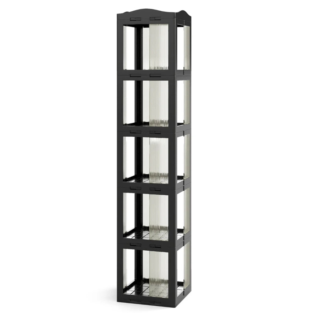 Libreria girevole 36,5 x 36 x 108 cm salvaspazio design moderno nero PP 20_0015908