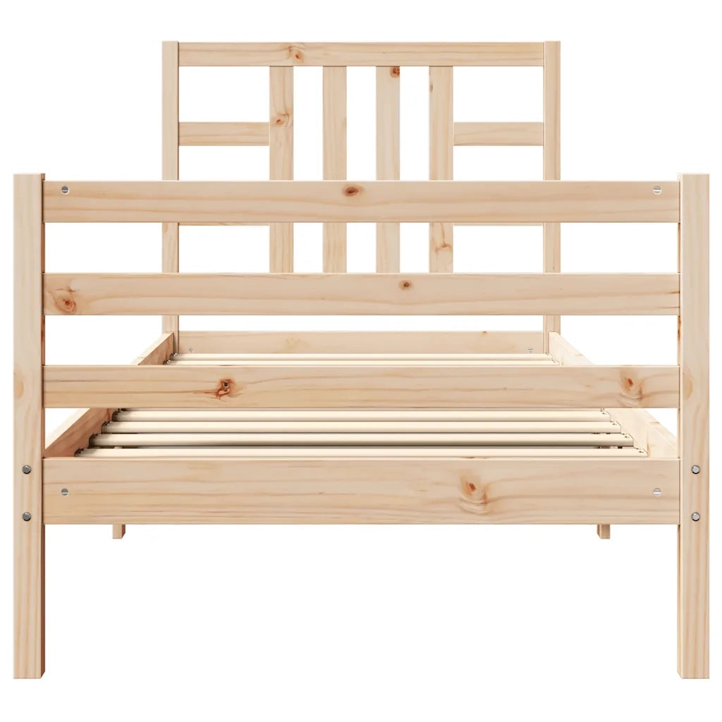 Giroletto senza Materasso-Struttura Letto 90x200 cm in Legno Massello di Pino 827499