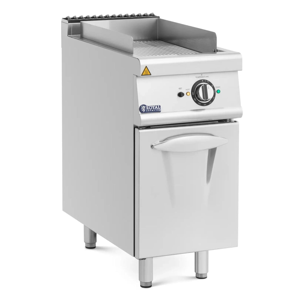 Piastra elettrica 5,4 kW scanalata con base 40 x 70 cm serie pro 730 acciaio inox cromato argento metallizzato 14_0009538