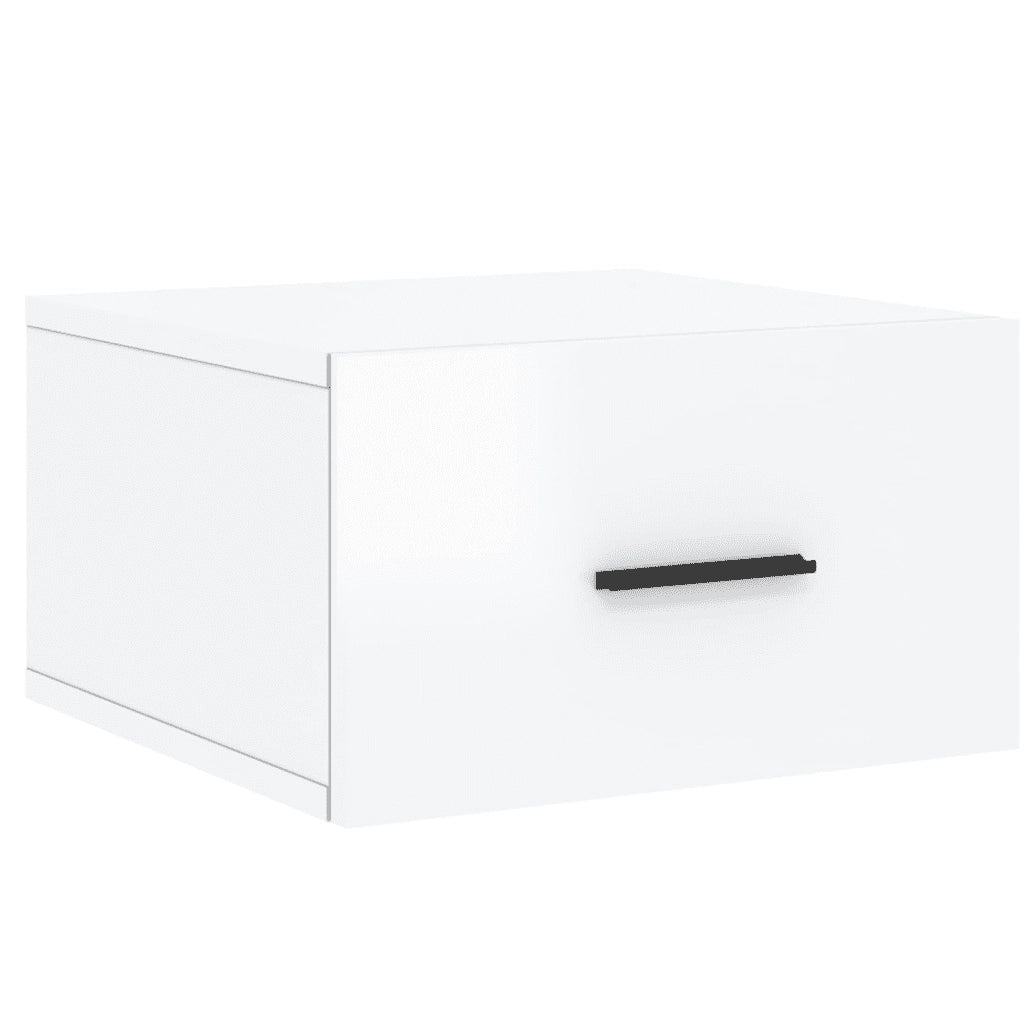 Comodini a Muro 2 pz Bianco Lucido 35x35x20 cm 829857