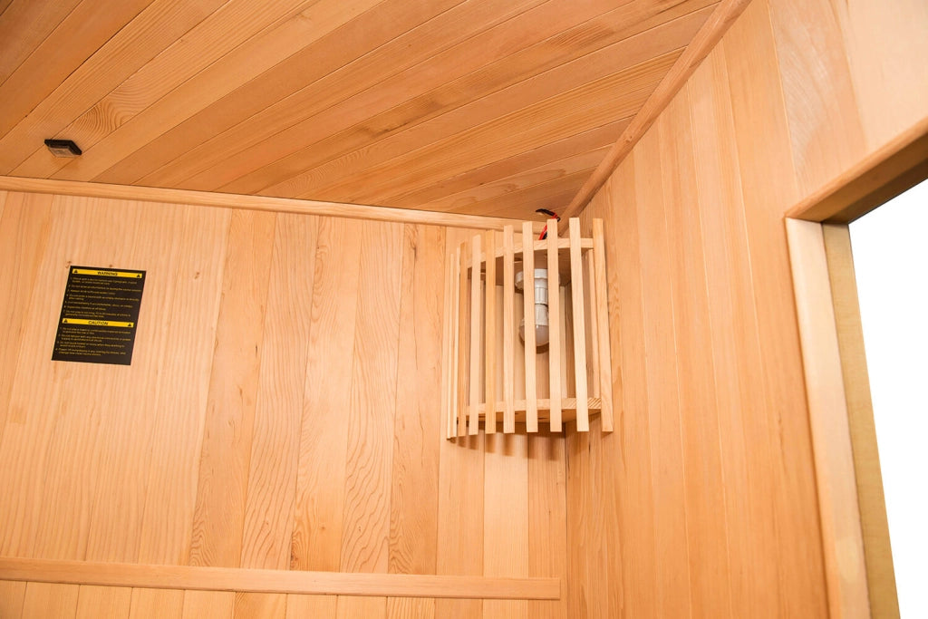 Sauna Finlandese ad Infrarossi 3/4 Posti 150x150 cm H200 in Legno di Abete Zen 3C