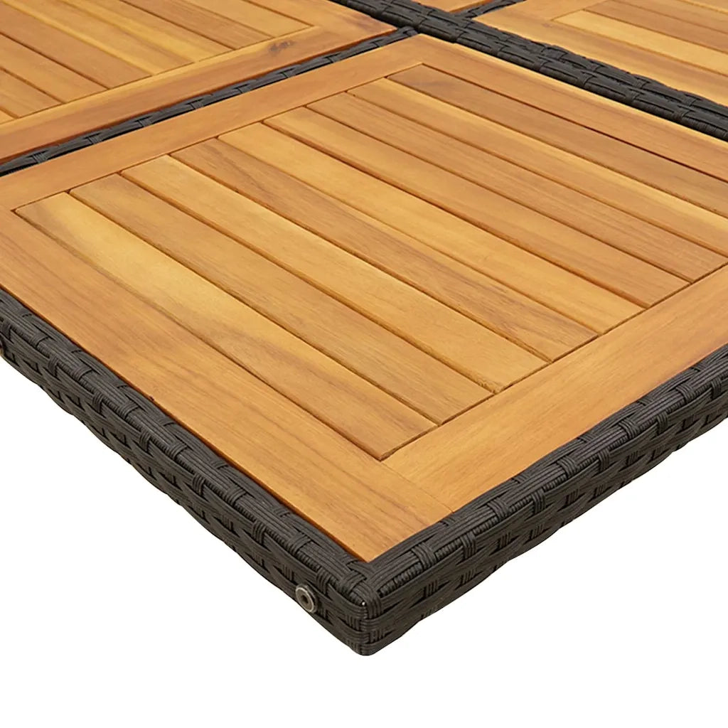 Set da Pranzo da Giardino 15 pz con Cuscini Nero in Polyrattan 3211239