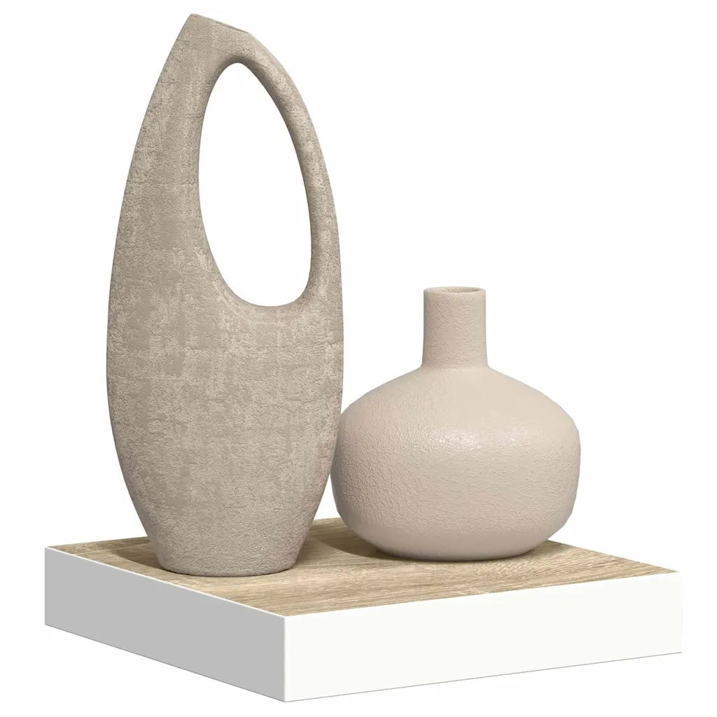 Mensola a Parete Rovere e Bianca 23x23,5x3,8 cm in MDF cod mxl 41401