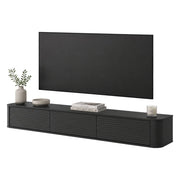 Kahate, Mobile Porta tv 3 Cassetti, 200x34x28h cm Nero