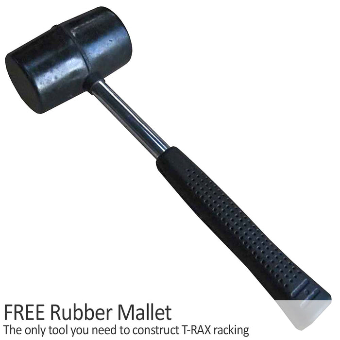 4 Scaffali in Acciaio Senza Bulloni T-Rax Blu Larghi 90cm per Garage