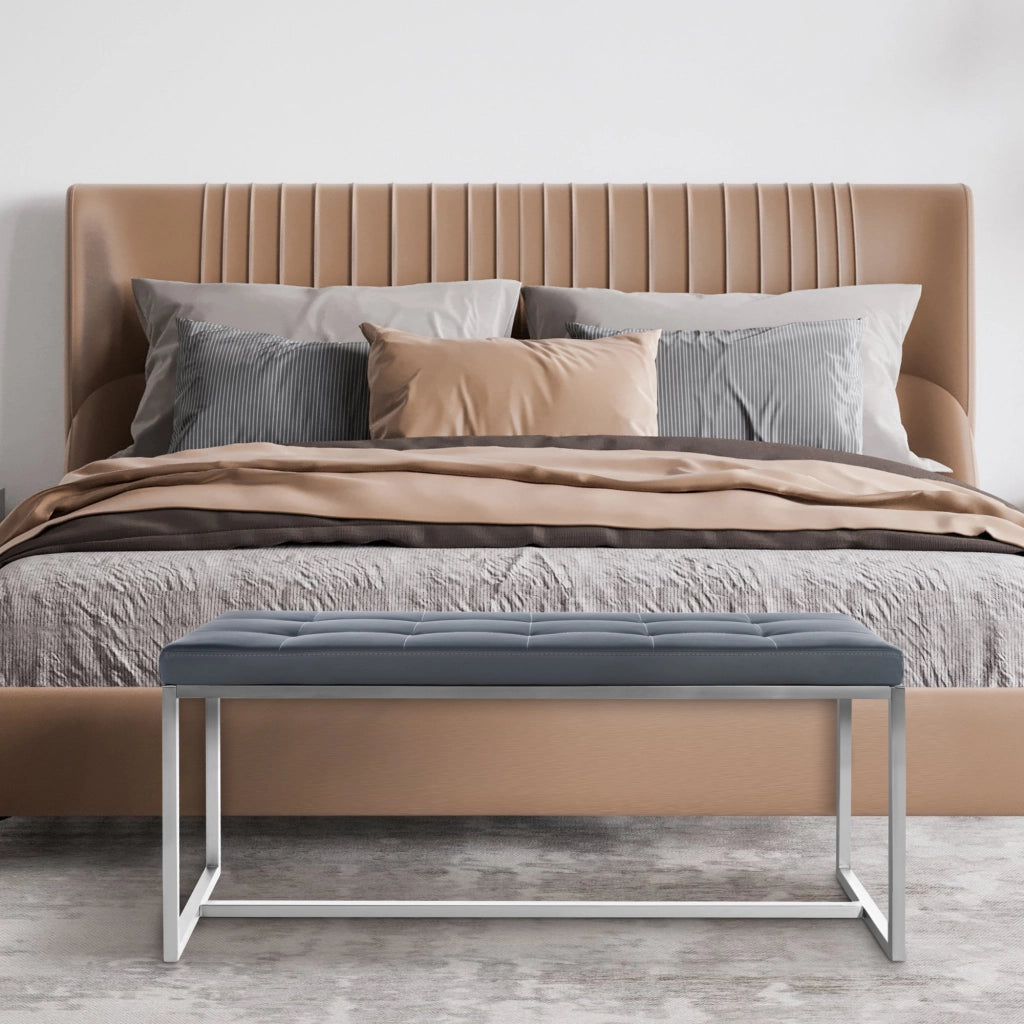 Panchina design Barci in similpelle grigio