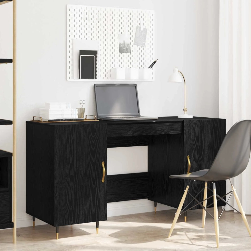 Scrivania Rovere nero 140 x 50 x 75 cm Legno multistrato 879524