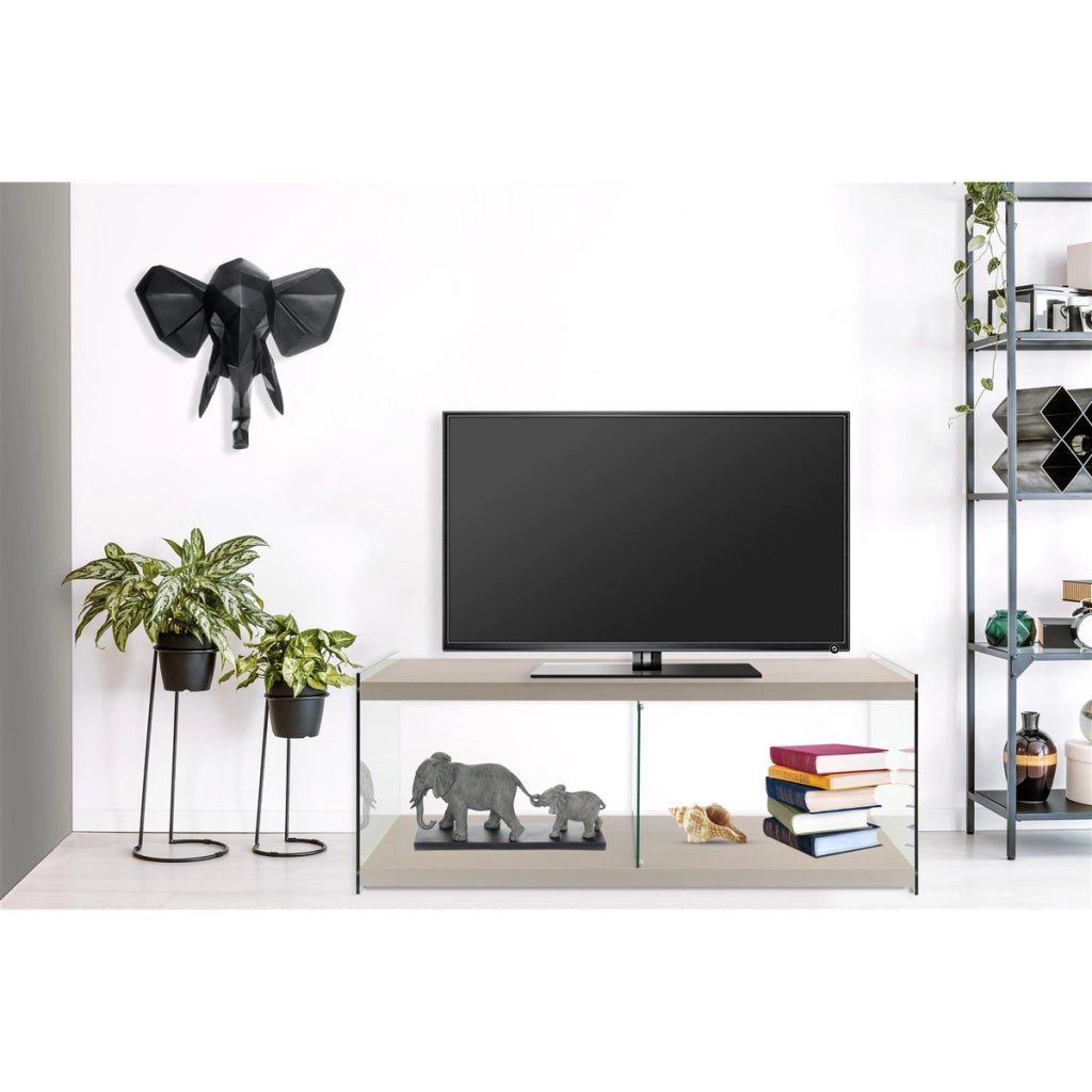 Mobile Porta TV Elementary in Vetro Temperato e Argento