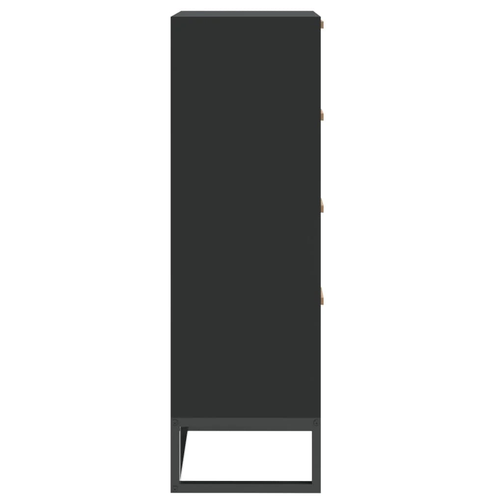 Buffet credenza cassettiera mobiletto mobile contenitore organizer per cucina soggiorno salotto alto 40 x 30 x 95 cm legno ingegnerizzato nero 02_0034918