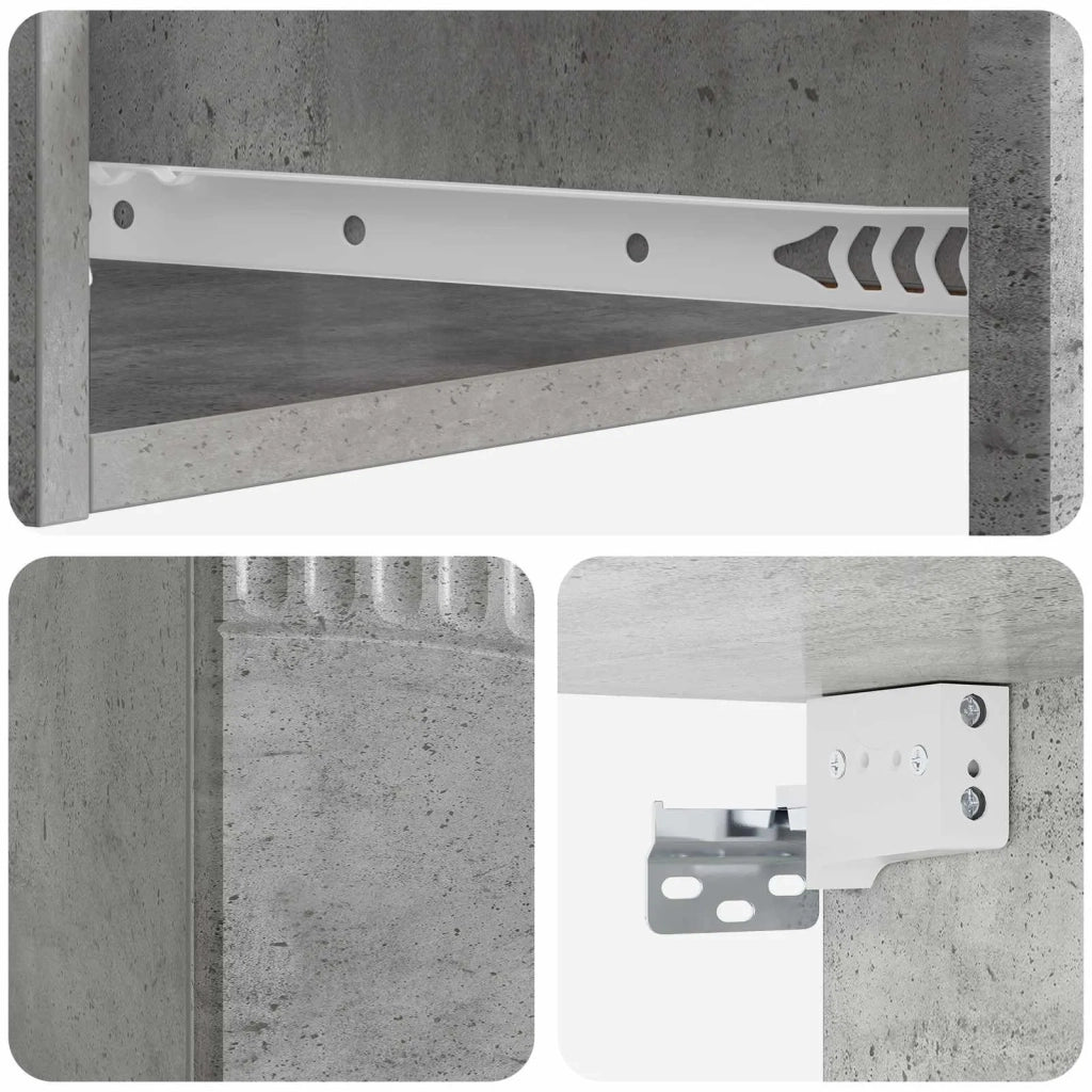Tavolino da Parete Laterale Grigio Cemento 59 x 34,5 x 17 cm 898998