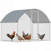 Pollaio per Galline da Esterno ¨C zephmum ¨C Acciaio Zincato Argento 280x170x190 cm