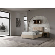 Letto imbottito Piazza e mezzo 120x210 cm Large - Similpelle,Tortora,Contenitore