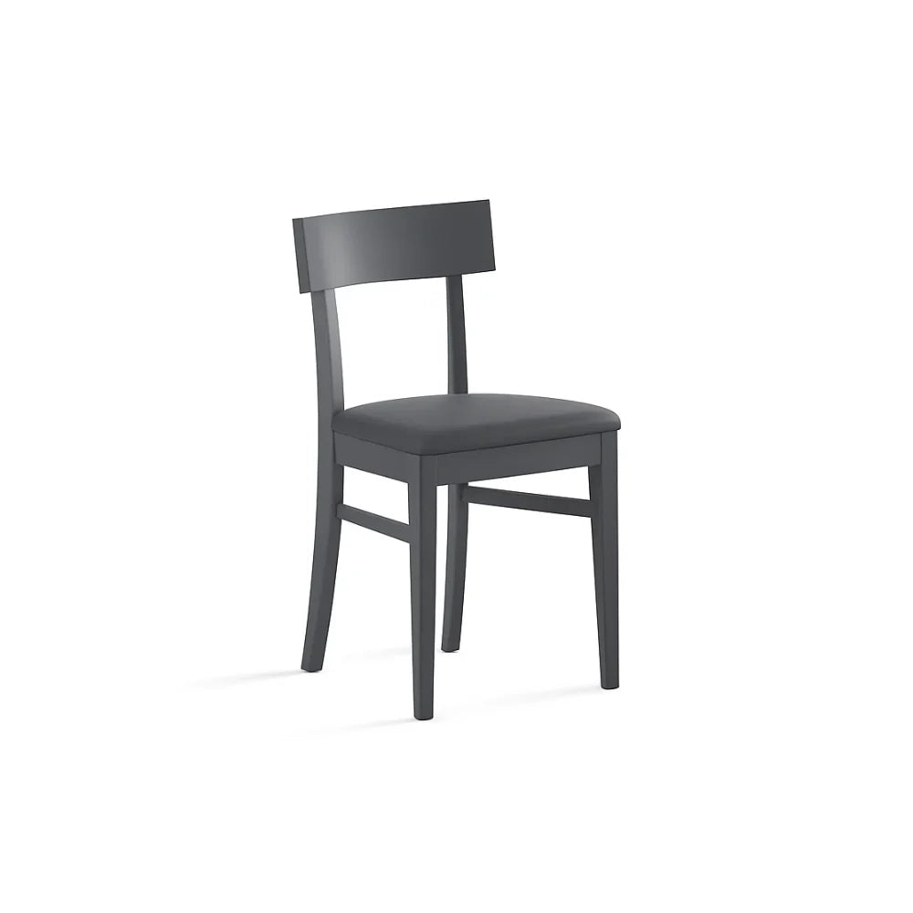 Set di 2 sedie da pranzo imbottite in legno grigio scuro Zaira con struttura in legno facili da pulire Made in Italy | Duzzle