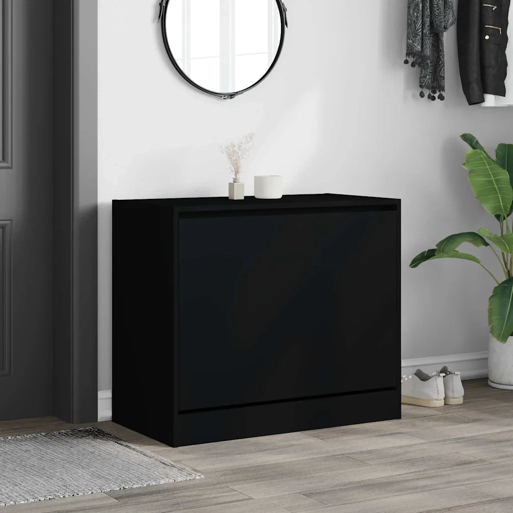 Scarpiera | Mobile per scarpe Nera 80x42x69 cm in Legno Multistrato