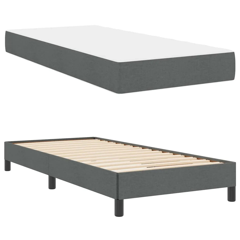 Letto a molle con materasso Grigio scuro 80 x 200 cm Tessuto