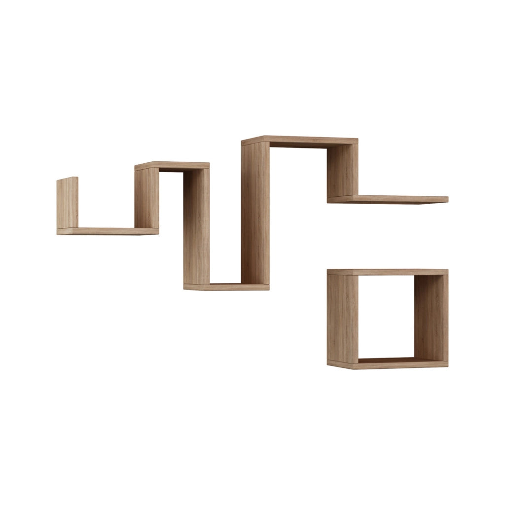 Mensola da parete in legno "Follow" - 116 x 20 x 45 cm - Marrone