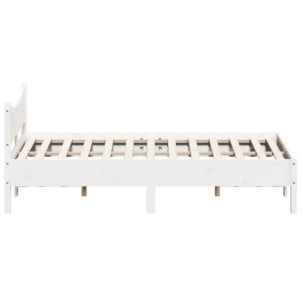 Letto senza Materasso Bianco 140x200 cm Legno Massello di Pino 844726