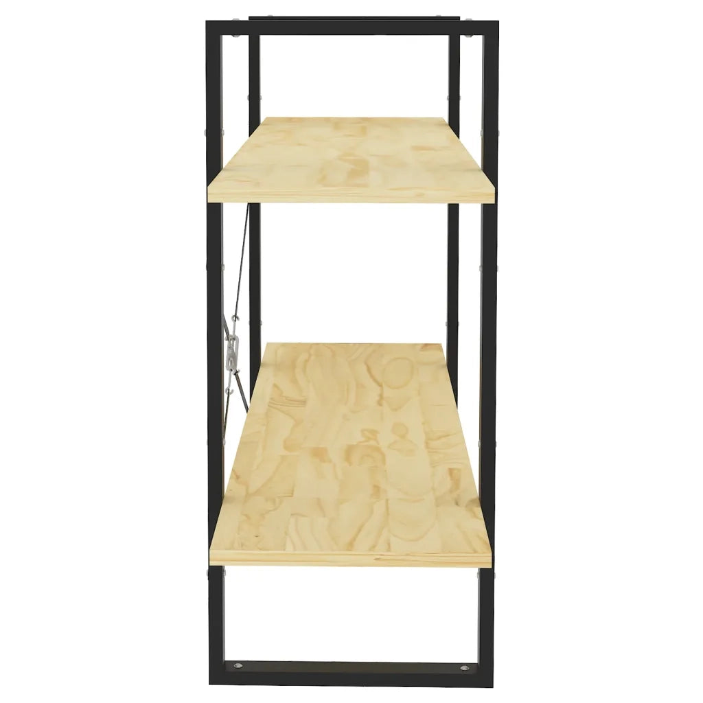 Libreria a 2 Ripiani-Scaffale per Libri-Mobile di Stoccaggio 100x30x70 cm in Legno Massello di Pino