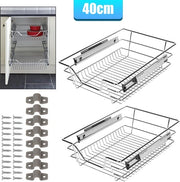 Lavandino Telescopico - Adatto per Larghezza 40cm Cucina - Argento - 6 pezzi Per 37 cm (larghezza interna)/40 cm (larghezza esterna) larghezza della porta della cucina