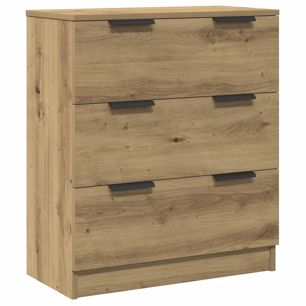 vidaXL Credenze 3 pz Rovere Artigianale 60x30x70 cm Legno Multistrato