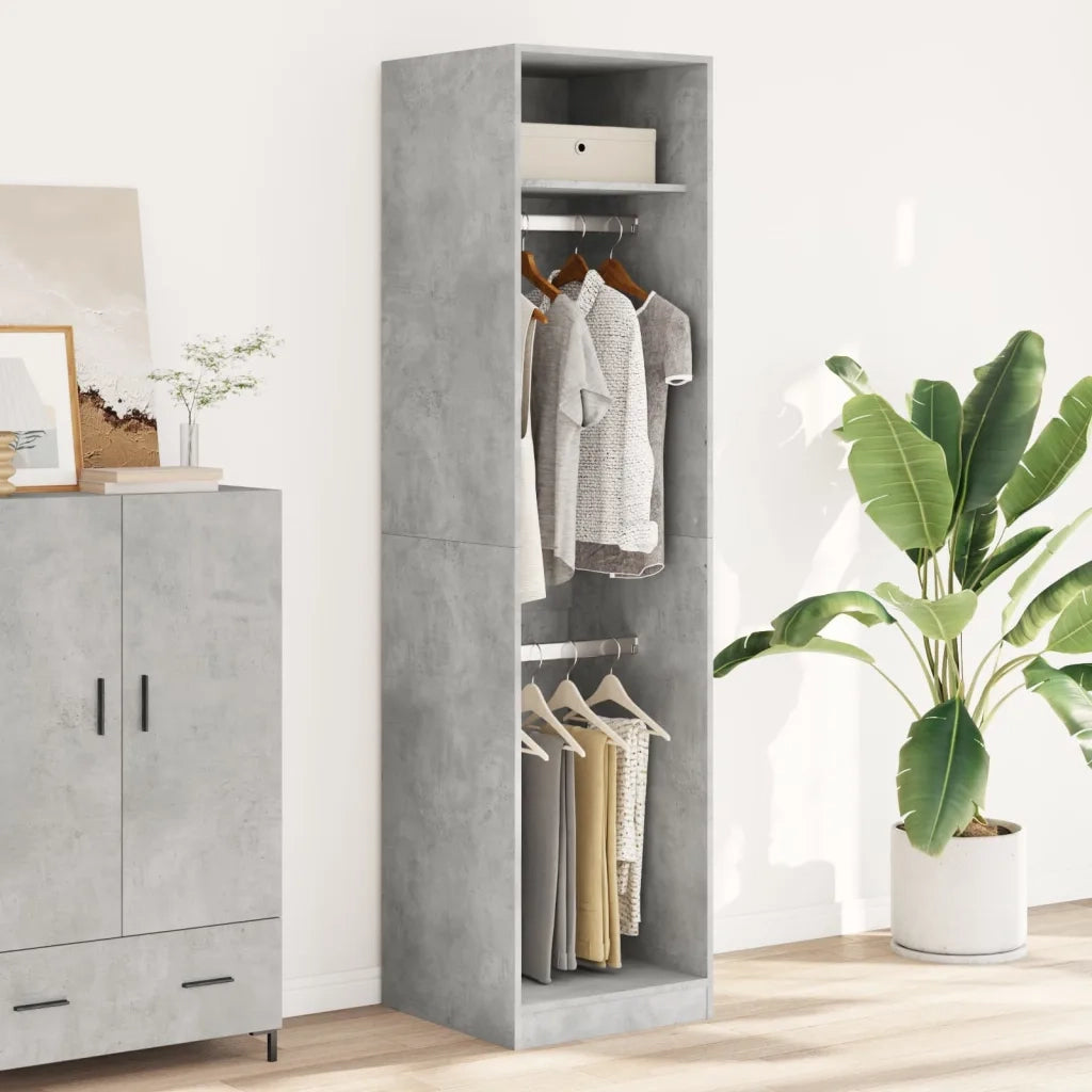 Armadio Grigio Cemento 50x50x200 cm in Legno Multistrato