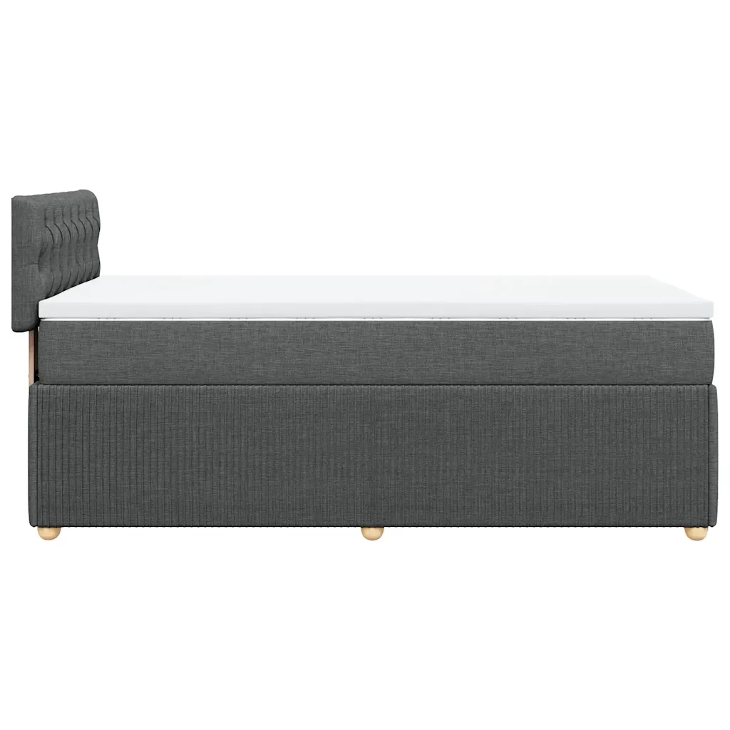 Giroletto a Molle con Materasso Grigio Scuro 90x190 cm Tessuto