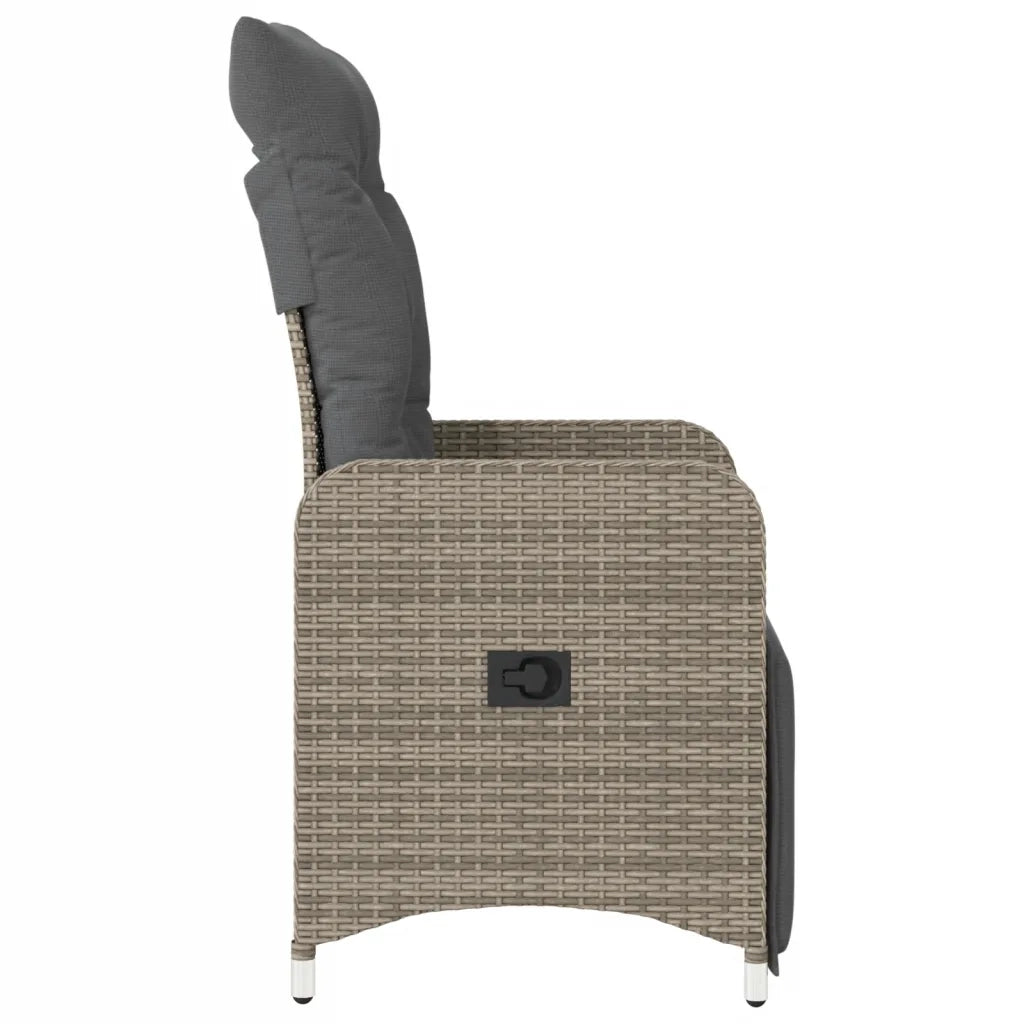 vidaXL Sedie da Giardino Reclinabili 2 pz e Cuscini Grigio Polyrattan