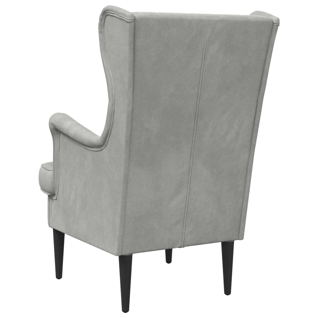 Poltrona-Divano Sedia-Poltroncina Grigio Chiaro Velluto 207295