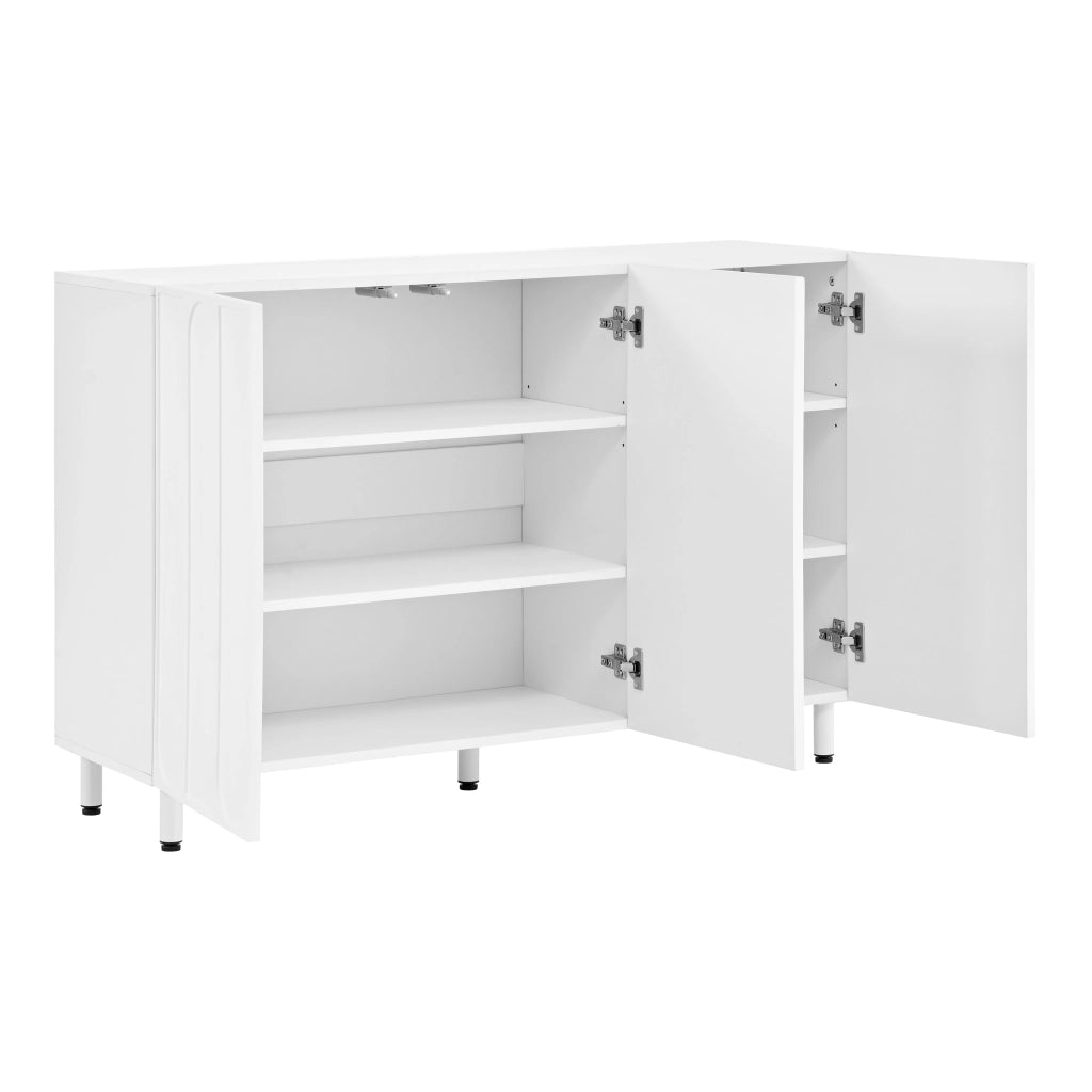 Credenza con 3 ante e ripiani regolabili; chiusura ammortizzata - per ingresso - bianco