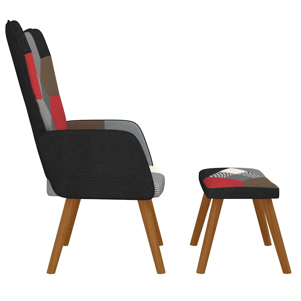 Poltrona Relax con Poggiapiedi in Tessuto Patchwork cod mxl 23015
