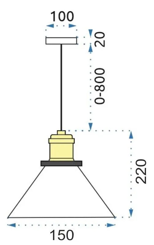 Lampada Da Soffitto Pensile Di Vetro Verto D APP049-1CP