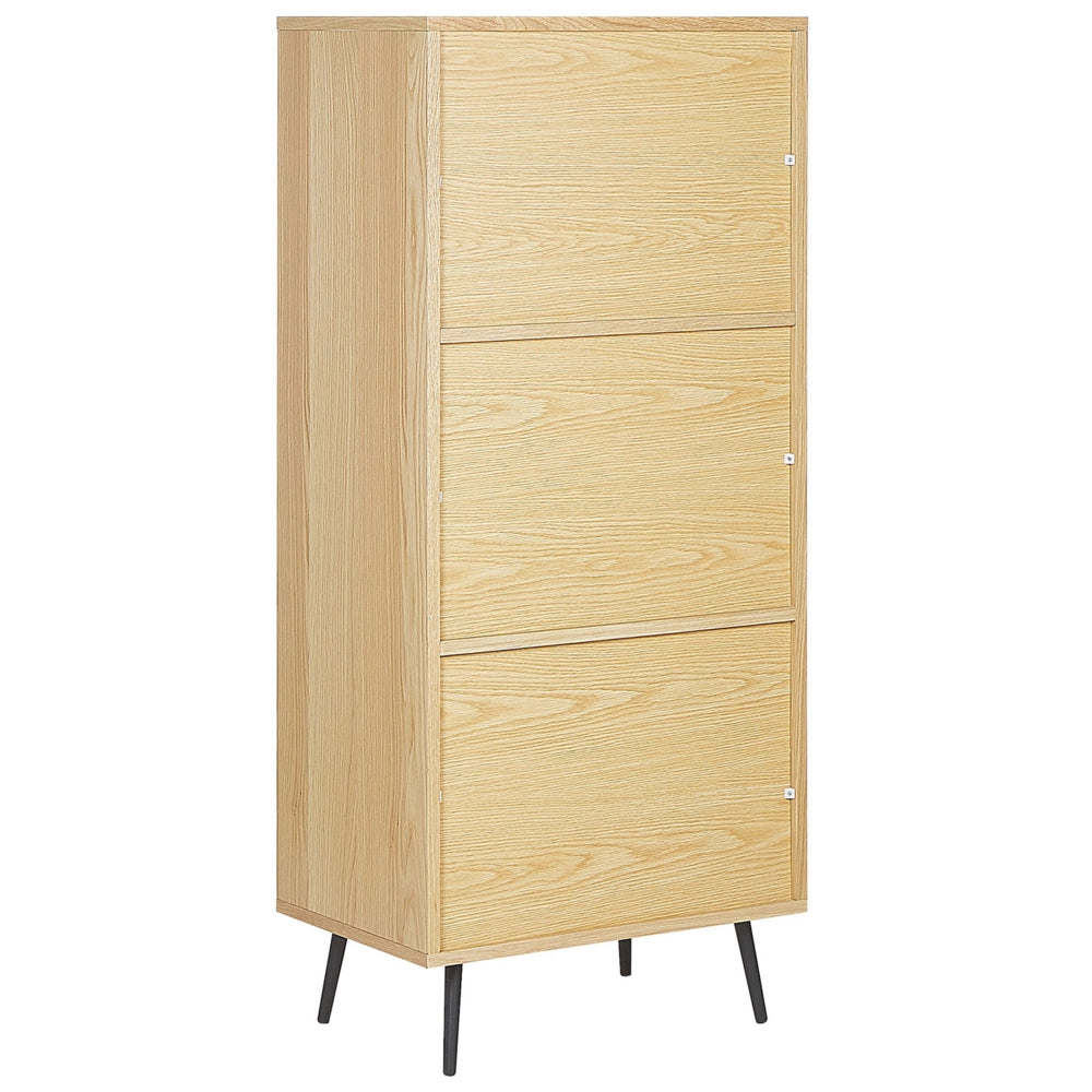 Libreria in rovere chiaro con MDF bianco 139 x 60 x 40 cm Contenitore con cassetti moderno