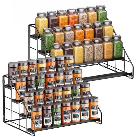 Organizzatore per spezie - 4 pannelli per spezie - Appoggio per spezie verticale - Organizzazione cucina - Spazio di stoccaggio - Materiale ecologico - Contenitore per spezie
