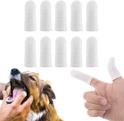 Kit di igiene orale per cani - Pacchetto da 10 - Igiene orale per cani - Struttura a microfibra - Prevenzione delle malattie gengivali - Spazzola per cani con manico a forma di dito