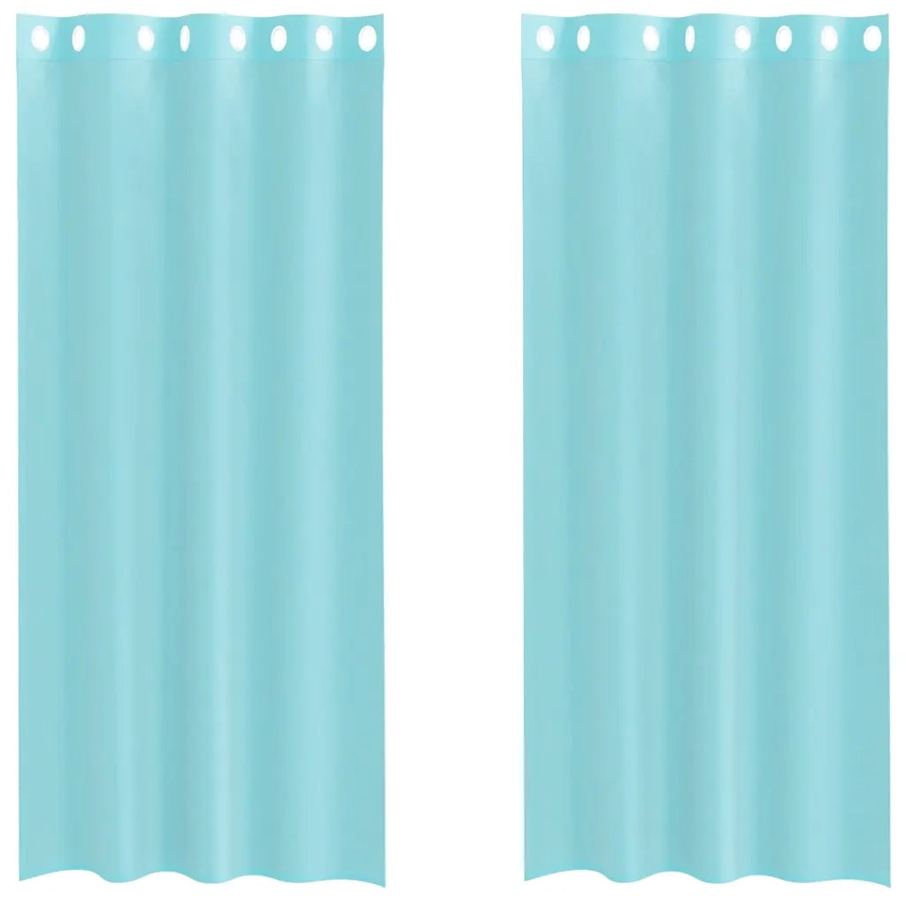 Tende in Voile con Occhielli 2 pz Turchese