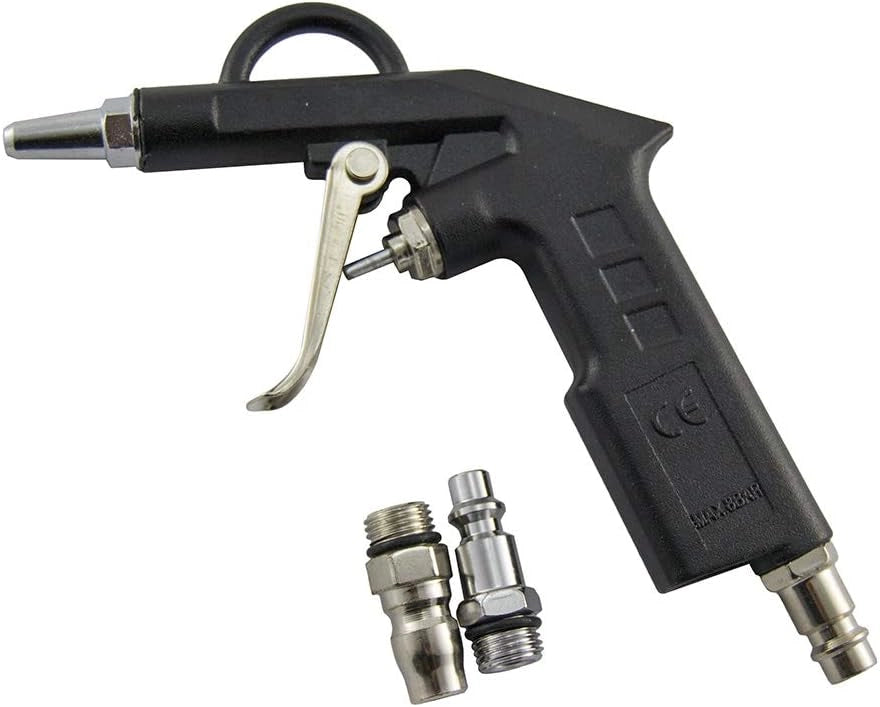 PISTOLA PER COMPRESSORE SOFFIAGGIO ARIA CON ACCESSORI BECCUCCIO LUNGO 200mm