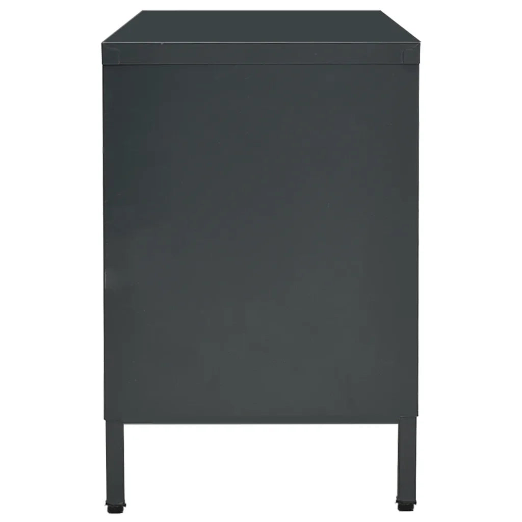 Mobile TV Antracite 105x35x52 cm in Acciaio e Vetro 336060