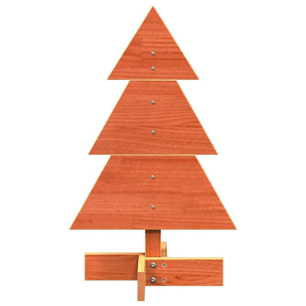 vidaXL Albero di Natale Marrone Cera 60 cm in Legno Massello di Pino